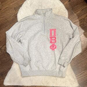 Pi Beta Phi Gray Half-Zip Sweatshirt